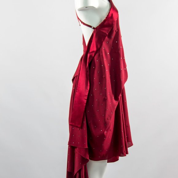 BCBG MAX AZRIA 700$ Red Asymmetrical Dress Formal Party New Small - Picture 4 of 6